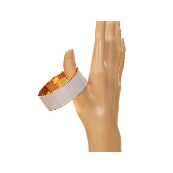 J Crew Wide Cuff Bracelet Lilac Gold Jewelry - Picture 2 of 6